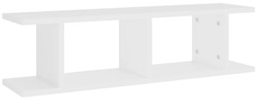 Prateleiras de parede 2 pcs 75x18x20 cm deriv. madeira branco