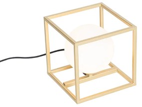 Candeeiro de mesa design dourado com vidro branco - Aniek Design