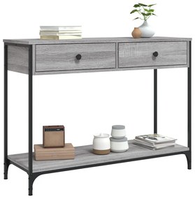 Mesa consola 100x34,5x75cm derivados de madeira cinzento sonoma
