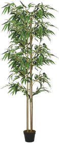 358978 vidaXL Árvore de bambu artificial 1216 folhas 180 cm verde