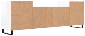 Móvel de TV 160x35x55 cm derivados de madeira branco brilhante