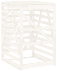 Abrigo para caixote do lixo 84x90x128,5 cm pinho maciço branco