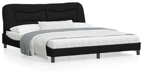 vidaXL Estrutura de cama com LED sem colchão 180x200 cm tecido preto