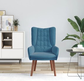 Poltrona Relaxante em Veludo Azul