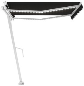 Toldo automático com LED e sensor de vento 450x350 cm antracite