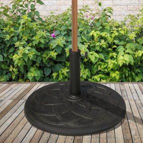 Base para Chapéu de Sol Suporte para Chapéu de Sol de Resina para Jardim terraço Exterior Ø57x35cm Preto e Bronze