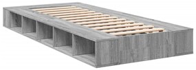 Estrutura cama 100x200 cm derivados de madeira cinzento sonoma