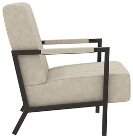 Poltrona em couro artificial cinzento-claro