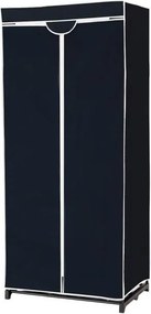 Armario Guarda Roupa de tecido dobrável com fecho de correr Organizador de roupa têxtil com varão de suspensão 74 x 50 x 172 cm Preto