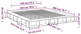 Estrutura de cama 180x200 cm derivados de madeira branco