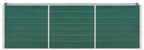 Canteiro elevado de jardim aço galvanizado 240x40x77 cm verde