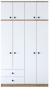 Roupeiro BA121 – Nogueira e Branco – 120x216,8x42,5 cm