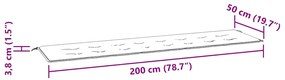 Almofadão p/ banco de jardim 200x50x4 cm tecido oxford creme
