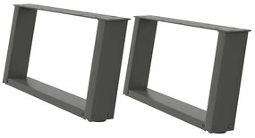 Pés para mesa de centro em forma de U, 2 peças, antracite, 70x(30-31)