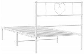 Estrutura de cama em metal com cabeceira 107x203 cm branco