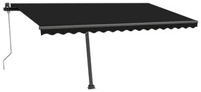Toldo automático com LED e sensor de vento 450x350 cm antracite