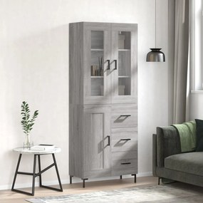 vidaXL Armário alto 69,5x34x180 cm derivados de madeira sonoma cinza