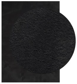 Tapete pelo curto macio e lavável HUARTE 140x200 cm preto