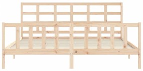 Estrutura de cama com cabeceira 180x200 cm madeira maciça