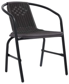 Conjunto de Jantar de Jardim com 5 Peças em Rattan Sintético Preto