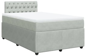 Cama boxspring com colchão 120x190 cm veludo cinzento-claro