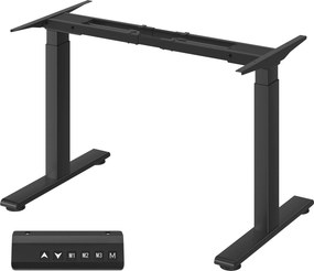 Estrutura elétrica para secretária 100-175 x 70 x 72-120 cm com dois motores (TAMPO NÃO INCLUIDO) preta