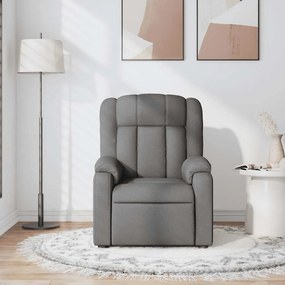 Poltrona de massagens reclinável tecido cinzento-escuro