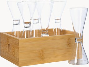 Copos de licor artesanais em caixa Nature, conjunto de 6