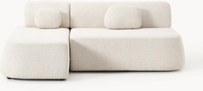 Sofá-cama de canto em teddy-bouclé com arrumação Pao