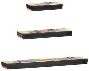 Conjunto de 3 Prateleiras de Parede 100x20x6 cm Madeira Sólida Manga