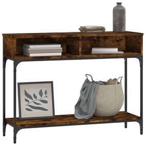 Mesa consola 100x30,5x75cm derivados de madeira carvalho fumado