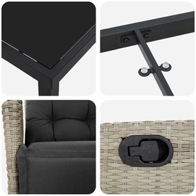 Conjunto de Jantar de Jardim com 5 peças em rattan sintético cinza cla