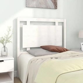 vidaXL Cabeceira de cama 95,5x4x100 cm madeira de pinho maciça branco