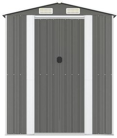 Abrigo de jardim 192x357x223 cm aço galvanizado cinzento-claro