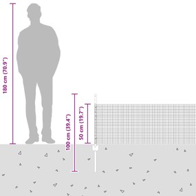 Cerca de Arame Soldado com 44 Estacas Cinza 0.5x100 m Aço