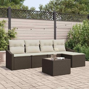vidaXL Conjunto de Sofá de 5 Peças para Jardim com Almofadas Cinza Rattan Sintético