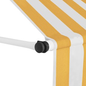 Toldo retrátil manual 100 cm riscas laranja e branco