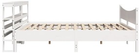 Estrutura de cama com cabeceira 180x200cm pinho maciço branco
