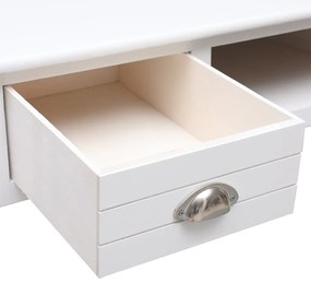 Secretária 108x45x76 cm madeira de paulownia maciça branco