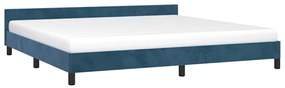 Estrutura de cama sem colchão 200x200 cm veludo azul-escuro