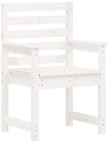 7 pcs conj. de jantar p/ jardim madeira de pinho maciça branco
