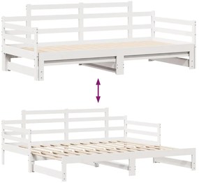 Sofá-cama com gavetão e gavetas sem colchão 80x200 cm branco