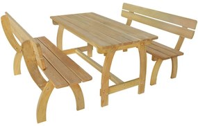 Mesa de jardim com 2 bancos madeira de pinho impregnada