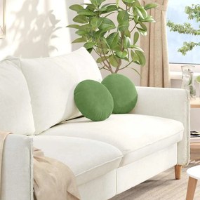 vidaXL Almofadas de Assento 2 pcs Verde Claro Ø 40 x 13 cm Veludo