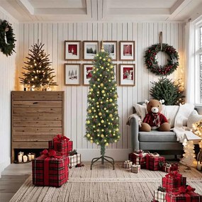 vidaXL Árvore de Natal Artificial Verde 180 cm PVC e Aço e Plástico