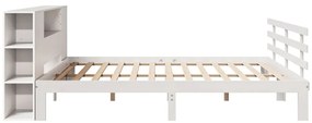 Cama com estante sem colchão 180x200 cm pinho maciço branco