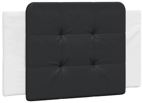 Cama com colchão 80x200 cm couro artificial branco e preto