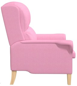 Poltrona Moderna Rosa Tecido de poliéster, Madeira Médio