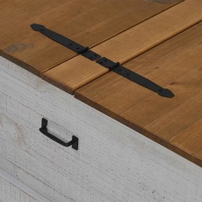 Caixa de arrumação HALDEN 91x91x47 cm pinho maciço branco
