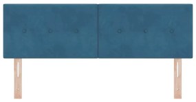 Cabeceira LED vidaXL Estofada com Botões Azul Escuro 80 cm Veludo